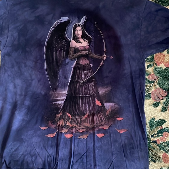 Dark blue angel with arrow fall tie dye t shirt - Picture 8 of 8